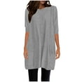 thumbnail image 1 of Liquidation sous 5!Sevevn Rabais à Manches Cinq Quarts pour Femmes, Gris S, 1 of 7