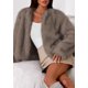 thumbnail image 5 of Abrigo PRETTYGARDEN 2025 de Piel Sintética Esponjosa Corto Taupe Talla L, 5 of 8