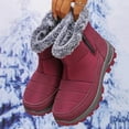 thumbnail image 6 of KEGIRLOM Women's Fashion Casual Winter Warm Ankle Boots Solid Color Round Toe Side Zipper Thick Bottom Flat Ankle Snow Boots Red Size 6, 6 of 9