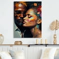 thumbnail image 2 of Designart Loving Couple Kissing Floral Design IV Canvas Wall Art, 2 of 5