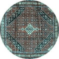 thumbnail image 1 of Ahgly Company Indoor Round Persian Light Blue Traditional Area Rugs, 3' Round, 1 of 4