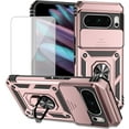 thumbnail image 1 of KOMI for Pixel 8 Pro Case, Google 8 Pro Case with Tempered Glass Screen Protector and Slide Camera Cover, Magnetic Ring Car Mount Holder Kickstand Protective Cases Cover for Google Pixel 8 Pro Gold, 1 of 5