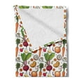 thumbnail image 2 of Vegetables Soft Flannel Fleece Throw Blanket, Continuous Pattern of Sketchy Painted Healthy Natural Tasty Food Illustration, Cozy Plush for Indoor and Outdoor Use, 50" x 60", Multicolor, by Ambesonne, 2 of 5