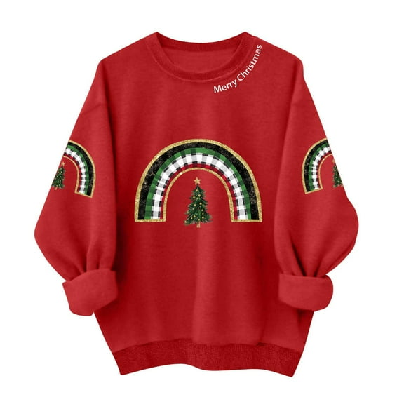Fall Saving Talove Long Sleeve Shirts for Women Graphic Printed Sweatshirt Fall Fashion Must Haves Winter Clothing Dressy Casual Soft Womens Tops Dressy Casual 3/4 Sleeve Christmas Shirts