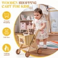 thumbnail image 3 of ROBOTIME - Carrito de Compras de Madera para niños pequeños, Caminante de Madera Ajustable en Altura para bebé, Caminante Sentado para Caminar para bebé aprendiendo a Caminar Durante 10 Meses, 1 año, 3 of 4