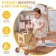 thumbnail image 3 of ROBOTIME - Carrito de Compras de Madera para niños pequeños, Caminante de Madera Ajustable en Altura para bebé, Caminante Sentado para Caminar para bebé aprendiendo a Caminar Durante 10 Meses, 1 año, 3 of 4