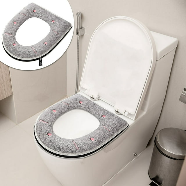 Thickened Toilet Seat Cover with Toilet Lid Cover | Soft Padded Easy Clean Toilet Seat for Home Bathroom | Quick Install Tool-Free Household Toilet Accessory for Everyday Use