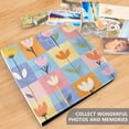 thumbnail image 4 of FORMRS 3 Ring Photo Album 4"x6" Self Adhesive Large Capacity PU Leather Cover, Blue Flowers, 4 of 8