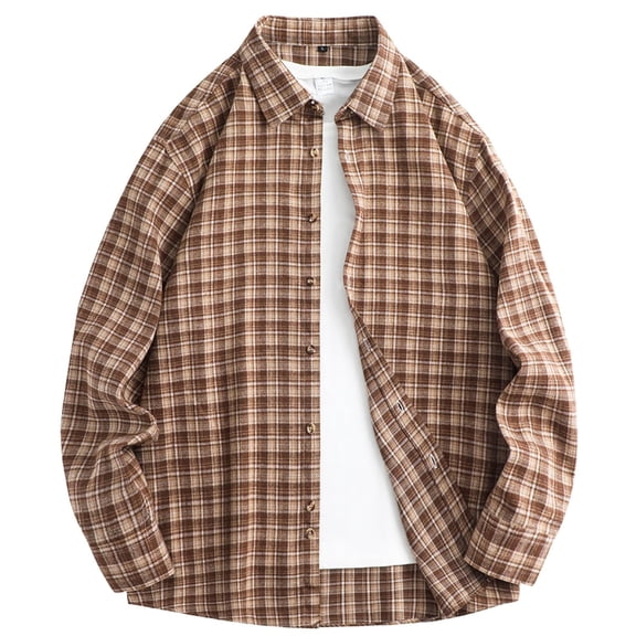 Gamivast Plus Size Mens Flannel Shirts Long Sleeve Plaid Oversized Button up Sweatshirts Casual Holiday Lapel Collar Tee Shirts Trendy Work Outfits