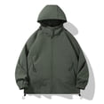 thumbnail image 2 of Siilsaa Mens 1/4 Zipper Running Hiking Rain Jacket Waterproof Lightweight Hooded Sweatshirts Drawstring Windbreak Pullover Hoodies with Pockets Green,2XL, 2 of 5