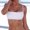 White, variant on Douhoow Womens Bikini Top Unpadded Push-Up Bathing Top Swimwear Beachwear