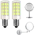 thumbnail image 1 of 2-Pack LED Makeup Mirror Bulb Replacement Mirror for Cosmetic Vanity Makeup Mirror with Single Double Sided Lighted Magnification,4W Equivalent to 40W Incandescent Bulb(Daylight White 6000K), 1 of 5