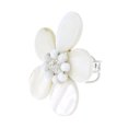 thumbnail image 5 of Gorgeous Flower of the Ocean White Seashell and Crystal Ring, 5 of 5