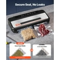 thumbnail image 5 of VEVOR Vacuum Sealer Machine, 80Kpa 120W Powerful Compact Food Sealer, 7-in-1 Multi-Functional Food Vacuum Sealer, Automatic Air Sealing System with Built-in Cutter with 10 Vacuum Bags & 1 Bag Roll, 5 of 9