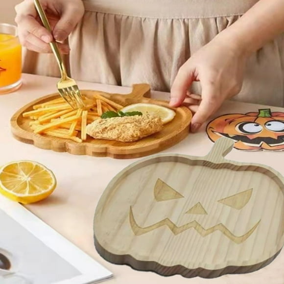 Wood Kitchen Chopping Boards Unique Pumpkin Ghost Design for Festival Desktop Decoration(Ghost)