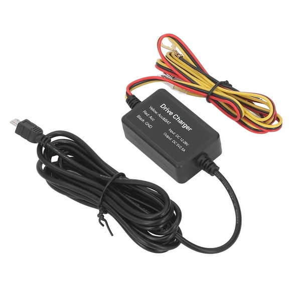 Dash Cam Hardwire Kit, Mini USB Hardwire Kit Rubber Metal For Mirror Cam GPS Navigator Radar Detector 12-30V 10W
