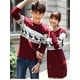 thumbnail image 2 of Suéteres de manga larga para hombre y mujer, jerseys de punto rojo vino, pareja de ciervos a juego, suéteres de Navidad y Año Nuevo, otoño e invierno, nuevos, 2 of 5