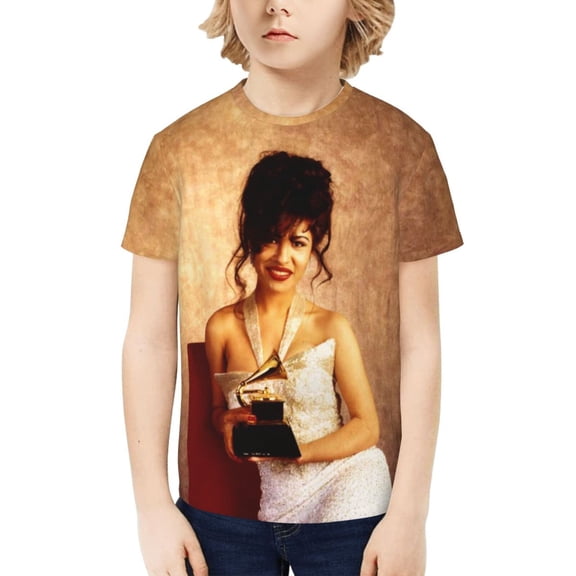 Selena Quintanilla Kids T-Shirt 3d Printed Graphic T-Shirts Boys And Girls Short Sleeve Shirts For Youth Kids X-Small