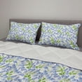 thumbnail image 2 of Lavender Comforter & Sham Bedding Set, Pastel Watercolor Petals with Leaves Gardening Foliage Yard Bouquets, 3 pcs Duvet Set Microfiber Filling Quilt, 5 Sizes, Lime Green Violet Blue, by Ambesonne, 2 of 4
