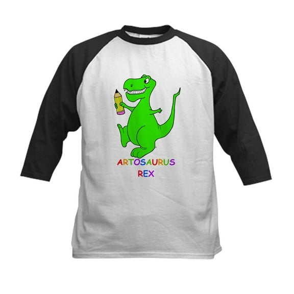 CafePress - Artosaurus Rex Kids Baseball Jersey - Kids Cotton Baseball Jersey, 3/4 Sleeve Shirt