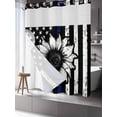 thumbnail image 3 of No Hook Shower Curtain with Snap-in Liner, American Flag Waterproof Fabric Bathroom Curtains, Farmhouse Sunflowers Shabby Chic Country Black Blue Bath Curtains & Mesh Top Window 72"x78" Long, 3 of 9