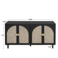 thumbnail image 6 of Kepooman Rattan Cabinet, Modern Sideboard, Buffet Storage Cabinet, Accent Cabinet with 4 Doors for Living Room Kitchen Hallway, Black, 6 of 13