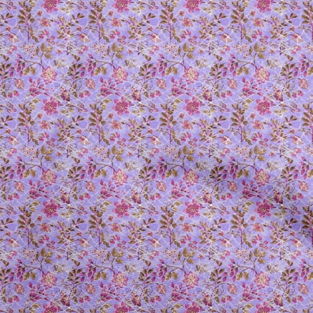 oneOone Viscose Jersey Violet Fabric Batik Craft Projects Decor Fabric Printed By The Yard 60 Inch Wide