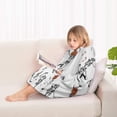 thumbnail image 4 of Halloween Dancing Skeletons and Pumpkins Blanket Hoodies for Kids 6-13YR Oversize Wearable Blanket Hoodies for Boys Girls Teens, 4 of 7
