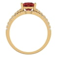 thumbnail image 4 of Clara Pucci 14K Yellow Gold Princess Cut 1Ct Natural Garnet Engagement Ring + Matching Band - Luxury Box Included, 4 of 7
