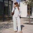 thumbnail image 4 of SUNBS Women's Long Sleeve Lounge Sets Mock Neck Two Piece Sets for Women Wide Leg Pants Outfits Tracksuit Sweatsuits Set, 4 of 9