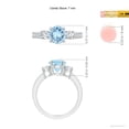 thumbnail image 4 of Angara Natural 1.12 Ct. Aquamarine with Diamond Classic Ring in 14K White Gold for Women (Ring Size: 3), 4 of 9