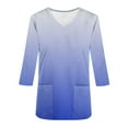 thumbnail image 4 of Aofany Top for Women, Scrubs Tops with Pocket for Women, 3/4 Sleeve V-neck Nurse Tops Gradient Working Uniform Blouse Working Tops, 4 of 4