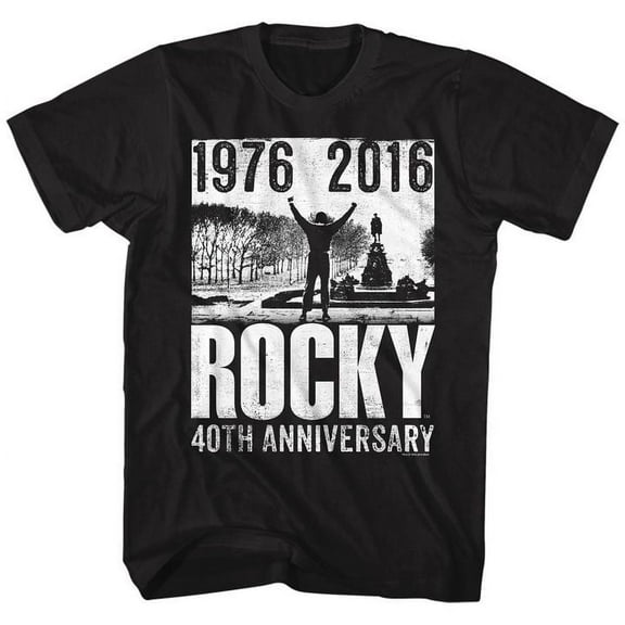 Rocky 40th Anniversary 3 Black Adult T-Shirt 5Xl