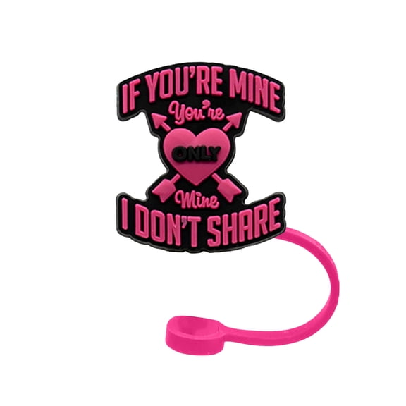 Valentine's Day Silicone Straw Cap Plug Adorable Cartoon Drink Cover Decoration for Festive Beverages and Party Celebrations