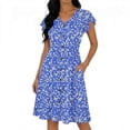 thumbnail image 2 of LNWUY Summer Dresses for Women 2026 Casual Loose Cap Sleeve Sundress Swing Button Down Floral Dress Beach Vacation Travel Outfit Purple S, 2 of 6