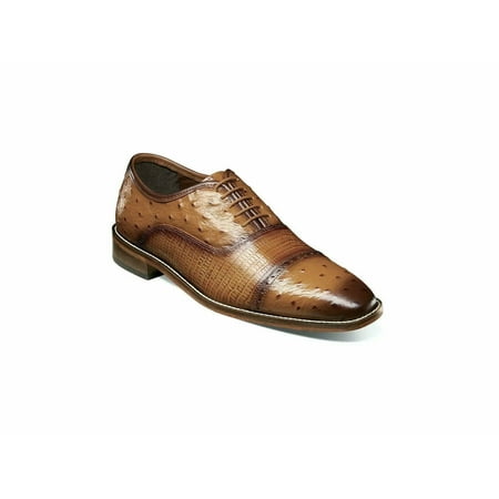 

Stacy Adams Rodano Leather sole Exotic print Leather Cap Toe Shoes Tan 25527-240
