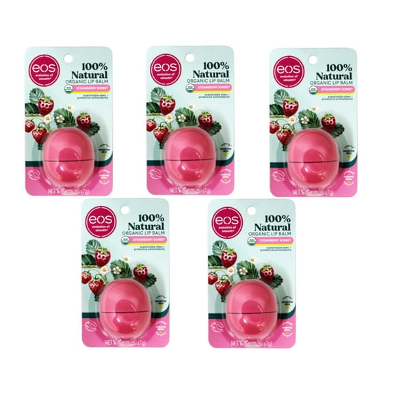 EOS Organic Lip Balm 0.25 Oz Strawberry Sorbet (Pack of 5)