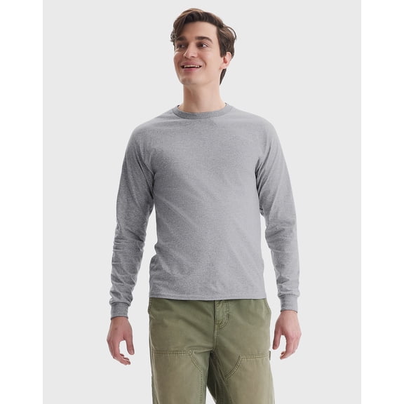 Hanes Authentic Unisex Long Sleeve T-Shirt Ash 3XL