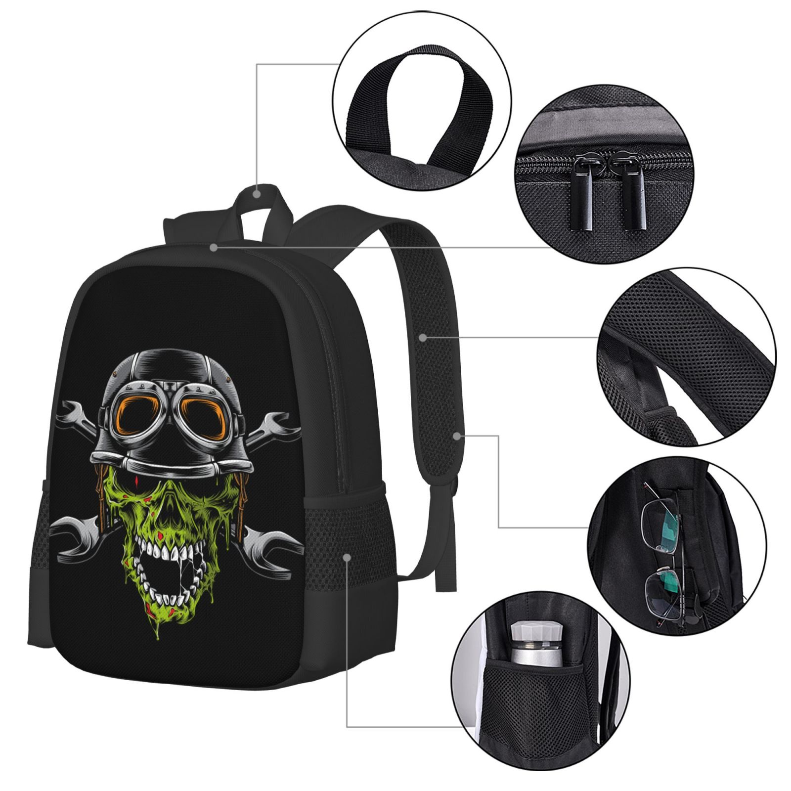 XMXT Travel Laptop Backpack for School Work, Zombie Rider