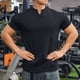 thumbnail image 4 of pstuiky camisetas de manga corta para hombre, Blusas casuales de verano para hombre, de manga corta, color liso, con cuello en V, holgadas y elásticas, para fitness ropa de hombre xxl, 4 of 6