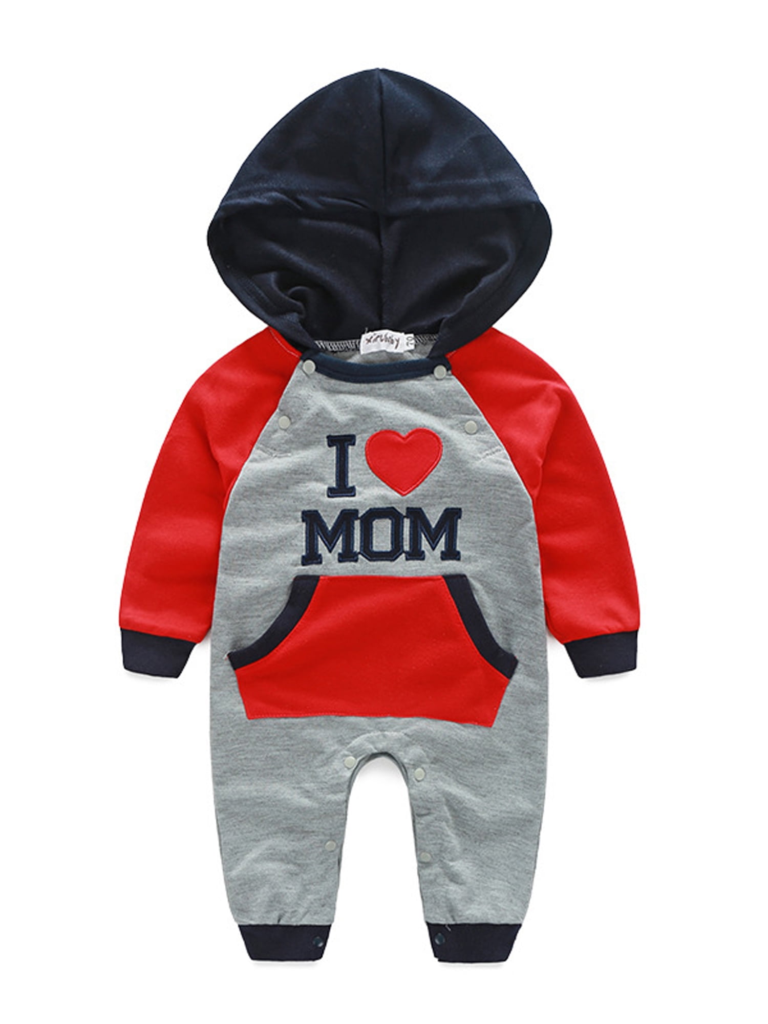 Wodstyle Newborn Baby Toddler Kids Boys Hooded Jumpsuits Cute Clothes