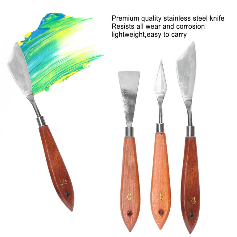 3Pcs Stainless Steel Oil Painting Knives #0 #5 #14 Artist Crafts