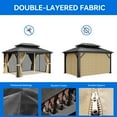 thumbnail image 4 of Dextrus 12' x 14' Double Roof Hardtop Gazebo, Aluminum Frame with Netting & Curtains, 4 of 5