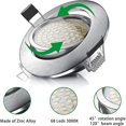 thumbnail image 4 of Downlights LED redondos ajustables ultradelgados de 5w Blanco cálido 3000k 470lm 230v Ip44 Iluminación empotrada de techo para baño, cocina, sala de estar (paquete de 5),11 Feliz Sencillez, 4 of 5