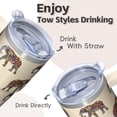 thumbnail image 4 of 20oz elephant Stainless Steel Tumbler with Handle and Straw Insulated Coffee Mug Travel Cup with Lid and Straw Non Slip Base for Stability Gift for Women Men, 4 of 6