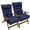 Navy Blue, variant on TOPCHANCES 2Pcs Adirondack Chair Cushions, Water Resistant Indoor Outdoor High Back Chair Cushion, Tufted Rocking Chair Cushion with Ties, Gray