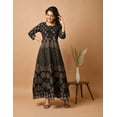 thumbnail image 3 of Black Rayon Gold Printed Dress, 3 of 5
