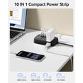 thumbnail image 2 of ORICO 10-in-1 Desktop Power Strip, Upgraded USB C Charging Station with GaN Technology, 6 AC Outlets, 4 USB Ports (2 USB C, 20W PD), Surge Protector, Flat Plug, 5 Colors – For Home Office Dorm(5FT), 2 of 7
