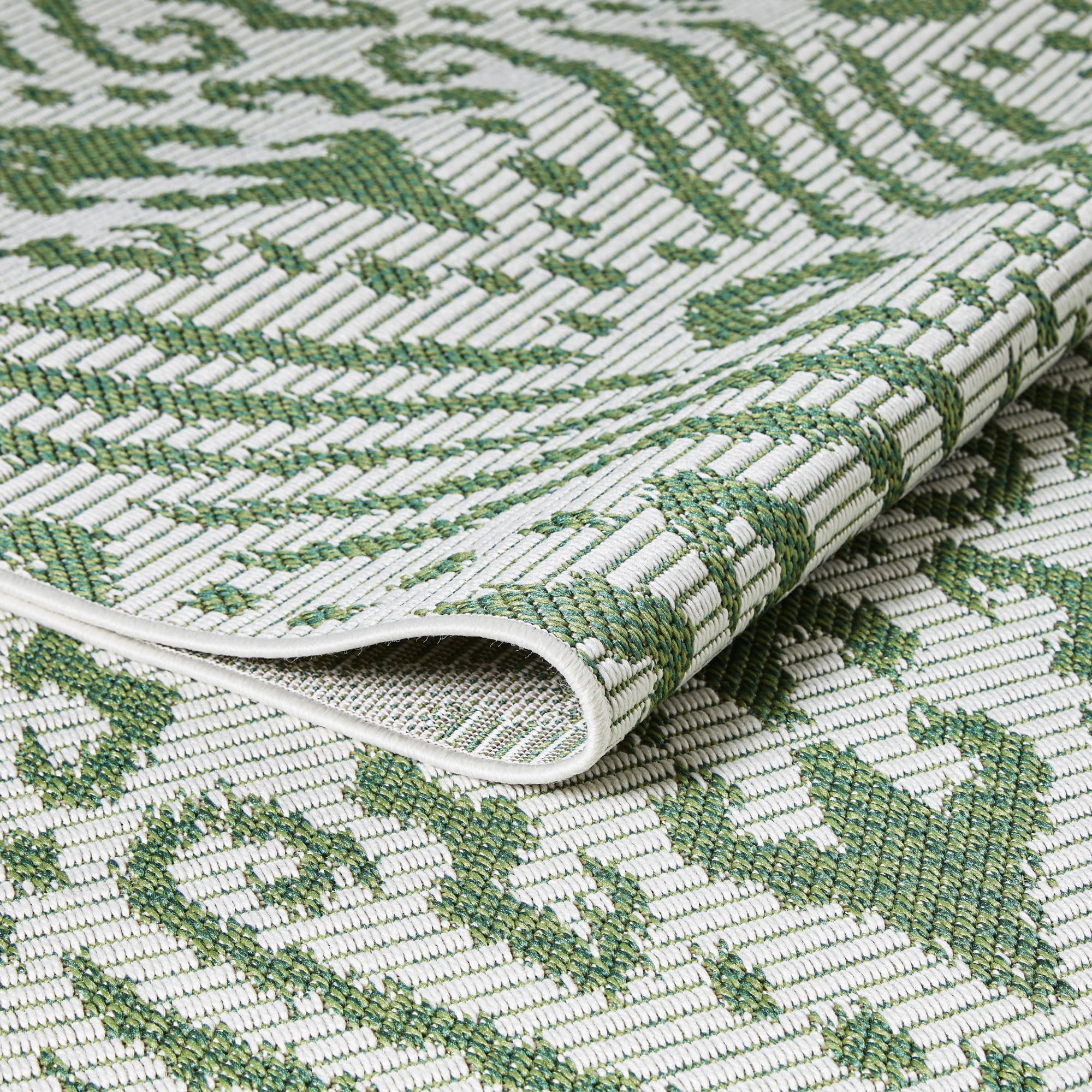 Loomaknoti Breyleigh Calitrah 6' x 9' Green Ikat Indoor/Outdoor Area Rug