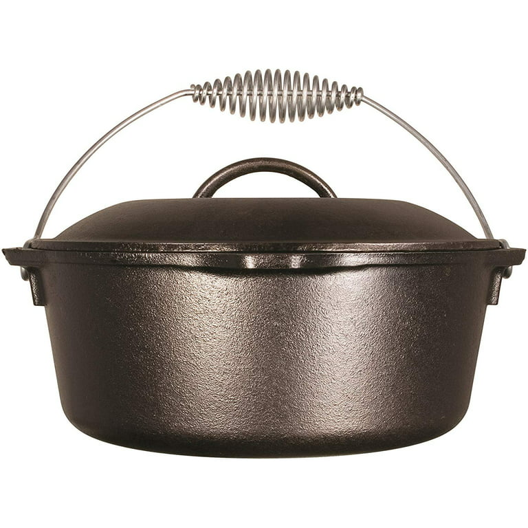 Lodge 5 qt Pre-Seasoned Cast Iron Double Dutch Oven With Loop